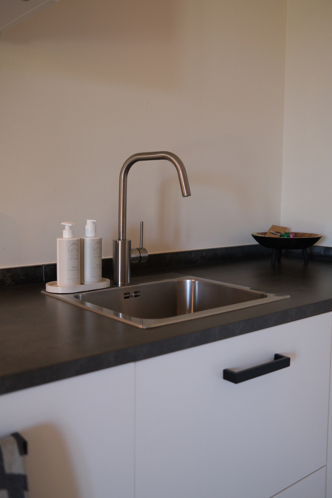 Keuken met spoelbak en verzorgingsproducten in EIK 4